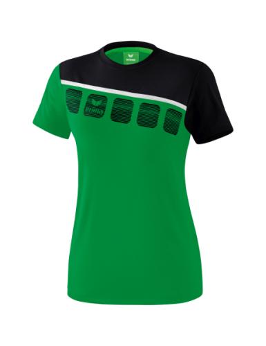 Erima Frauen 5-C T-Shirt - smaragd/schwarz/weiß (Grösse: 36) von Erima