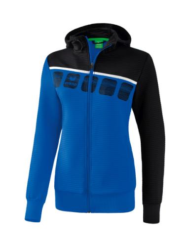 Erima Frauen 5-C Trainingsjacke mit Kapuze - new royal/schwarz/weiß (Grösse: 40) von Erima