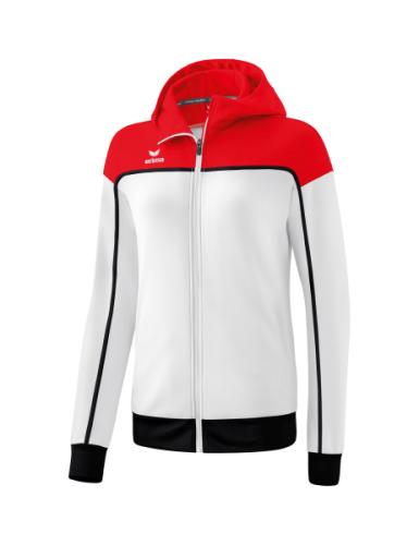 Erima Frauen CHANGE by erima Trainingsjacke mit Kapuze - weiß/rot/schwarz (Grösse: 38) von Erima