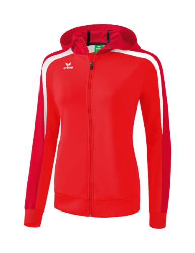 Erima Frauen Liga 2.0 Trainingsjacke mit Kapuze - rot/dunkelrot/weiß (Grösse: 38) von Erima