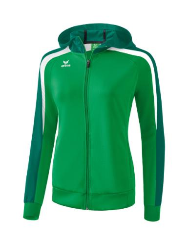 Erima Frauen Liga 2.0 Trainingsjacke mit Kapuze - smaragd/evergreen/weiß (Grösse: 36) von Erima