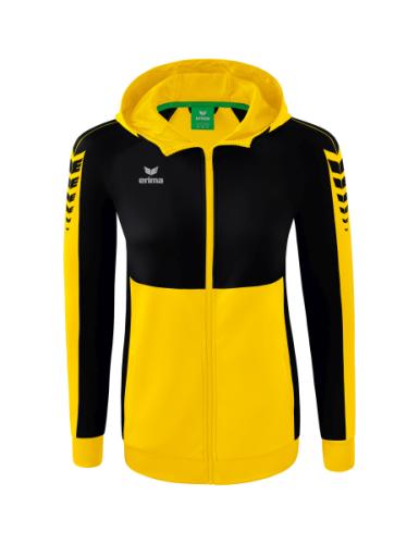 Erima Frauen Six Wings Trainingsjacke mit Kapuze - gelb/schwarz (Grösse: 42) von Erima