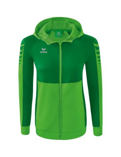 Erima Frauen Six Wings Trainingsjacke mit Kapuze - green/smaragd (Grösse: 42) von Erima