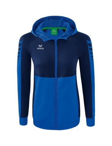 Erima Frauen Six Wings Trainingsjacke mit Kapuze - new royal/new navy (Grösse: 34) von Erima