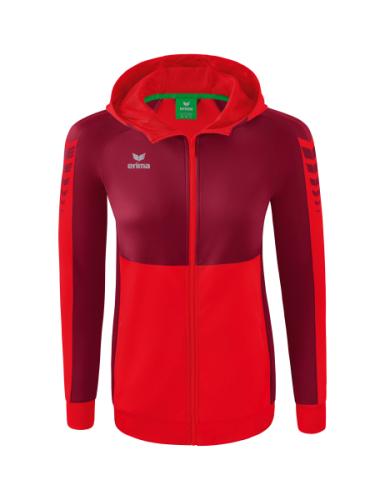 Erima Frauen Six Wings Trainingsjacke mit Kapuze - rot/bordeaux (Grösse: 38) von Erima