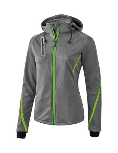 Erima Frauen Softshelljacke Function - grau melange/green gecko (Grösse: 44) von Erima