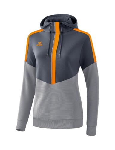 Erima Frauen Squad Kapuzensweat - slate grey/monument grey/new orange (Grösse: 44) von Erima