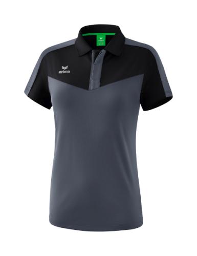 Erima Frauen Squad Poloshirt - schwarz/slate grey (Grösse: 38) von Erima