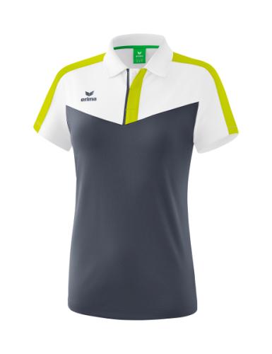 Erima Frauen Squad Poloshirt - weiß/slate grey/bio lime (Grösse: 44) von Erima