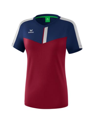 Erima Frauen Squad T-Shirt - new navy/bordeaux/silver grey (Grösse: 34) von Erima