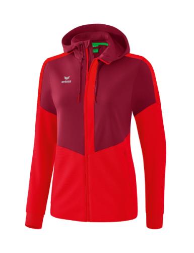 Erima Frauen Squad Trainingsjacke mit Kapuze - bordeaux/rot (Grösse: 42) von Erima