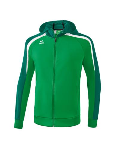 Erima Liga 2.0 Trainingsjacke mit Kapuze - smaragd/evergreen/weiß (Grösse: XL) von Erima