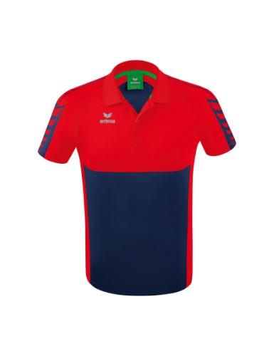 Erima Six Wings Poloshirt - new navy/rot (Grösse: L) von Erima