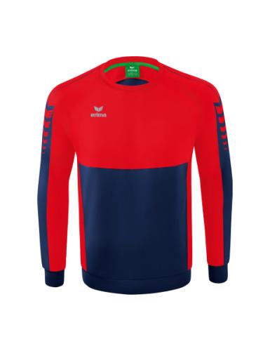 Erima Six Wings Sweatshirt - new navy/rot (Grösse: XXL) von Erima