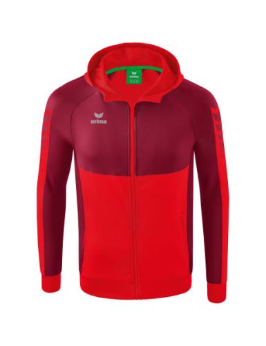 Erima Six Wings Trainingsjacke mit Kapuze - rot/bordeaux (Grösse: XXL) von Erima