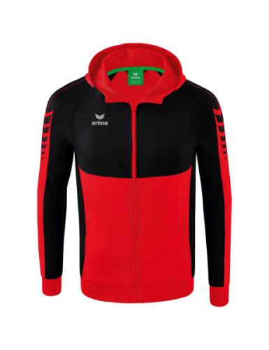 Erima Six Wings Trainingsjacke mit Kapuze - rot/schwarz (Grösse: M) von Erima