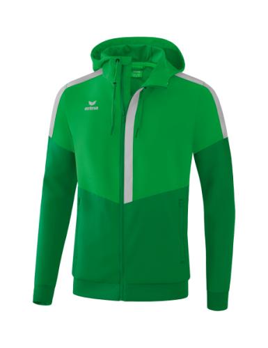 Erima Squad Tracktop Jacke mit Kapuze - fern green/smaragd/silver grey (Grösse: M) von Erima