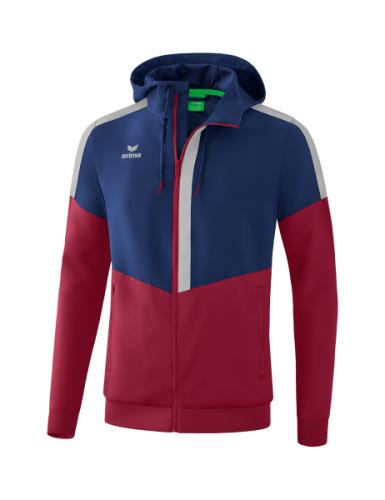 Erima Squad Tracktop Jacke mit Kapuze - new navy/bordeaux/silver grey (Grösse: XL) von Erima