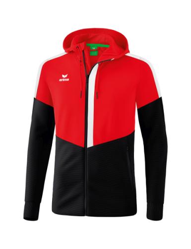 Erima Squad Trainingsjacke mit Kapuze - rot/schwarz/weiß (Grösse: S) von Erima