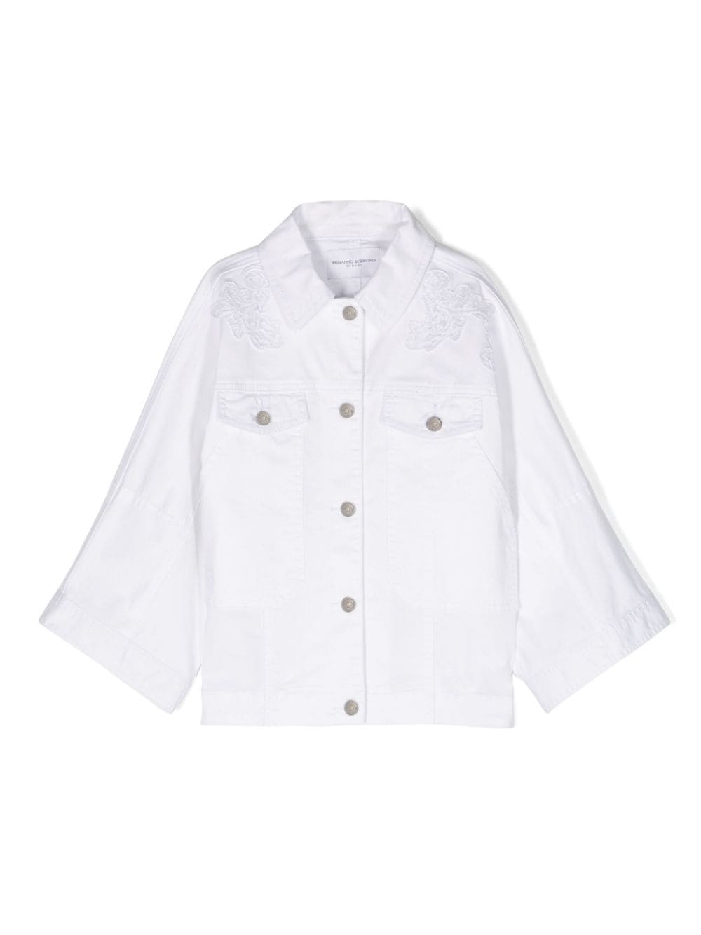 Ermanno Scervino Junior lace-detail shirt jacket - White von Ermanno Scervino Junior