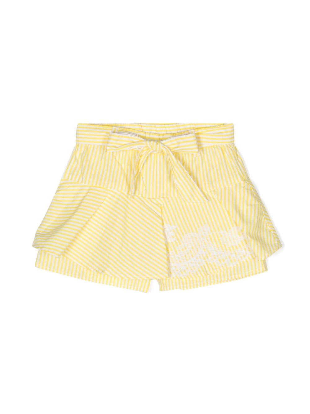 Ermanno Scervino Junior layered-design striped shorts - Yellow von Ermanno Scervino Junior