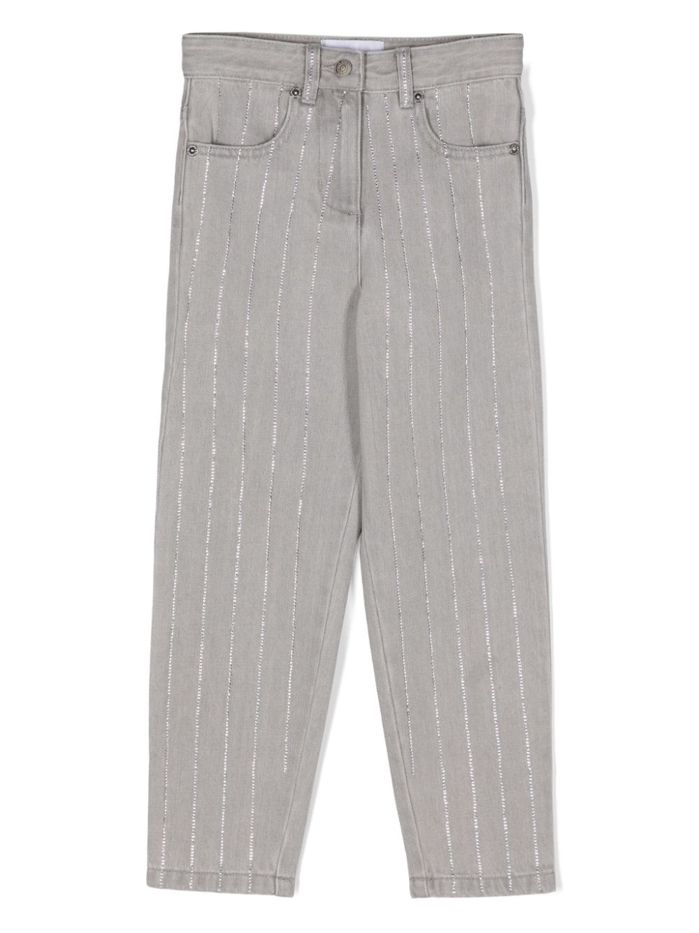 Ermanno Scervino Junior rhinestone-embellished jeans - Grey von Ermanno Scervino Junior