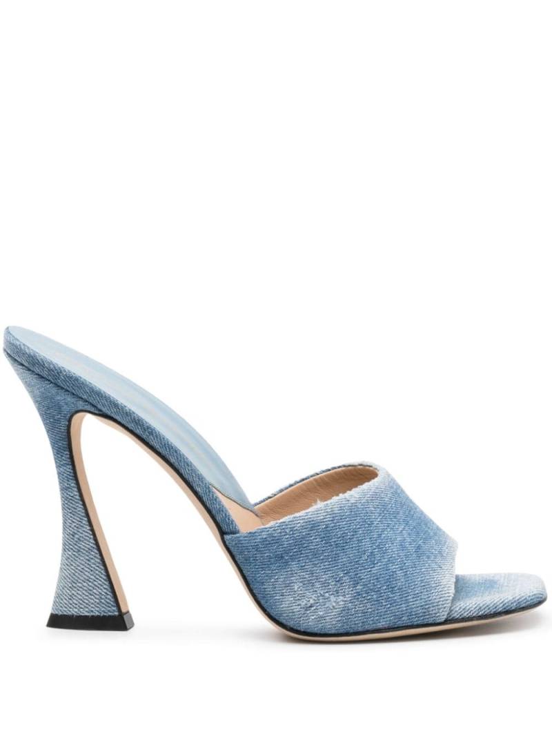 Ermanno Scervino 110mm square-toe denim mules - Blue von Ermanno Scervino