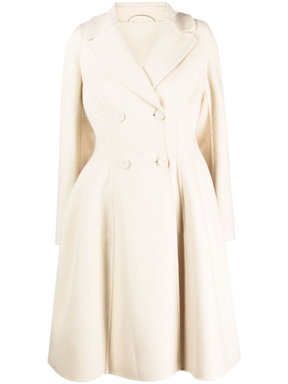 Ermanno Scervino A-line double-breasted wool coat - White von Ermanno Scervino