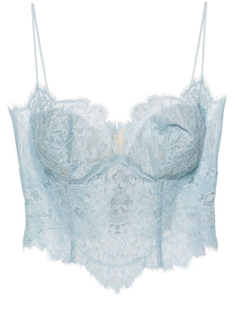 Ermanno Scervino Chantilly-lace corset top - Blue von Ermanno Scervino