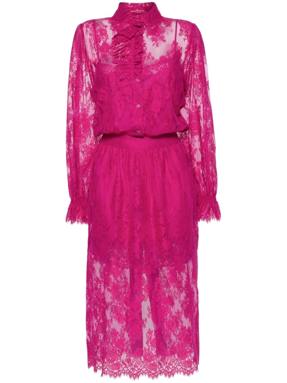 Ermanno Scervino Chantilly-lace midi dress - Pink von Ermanno Scervino
