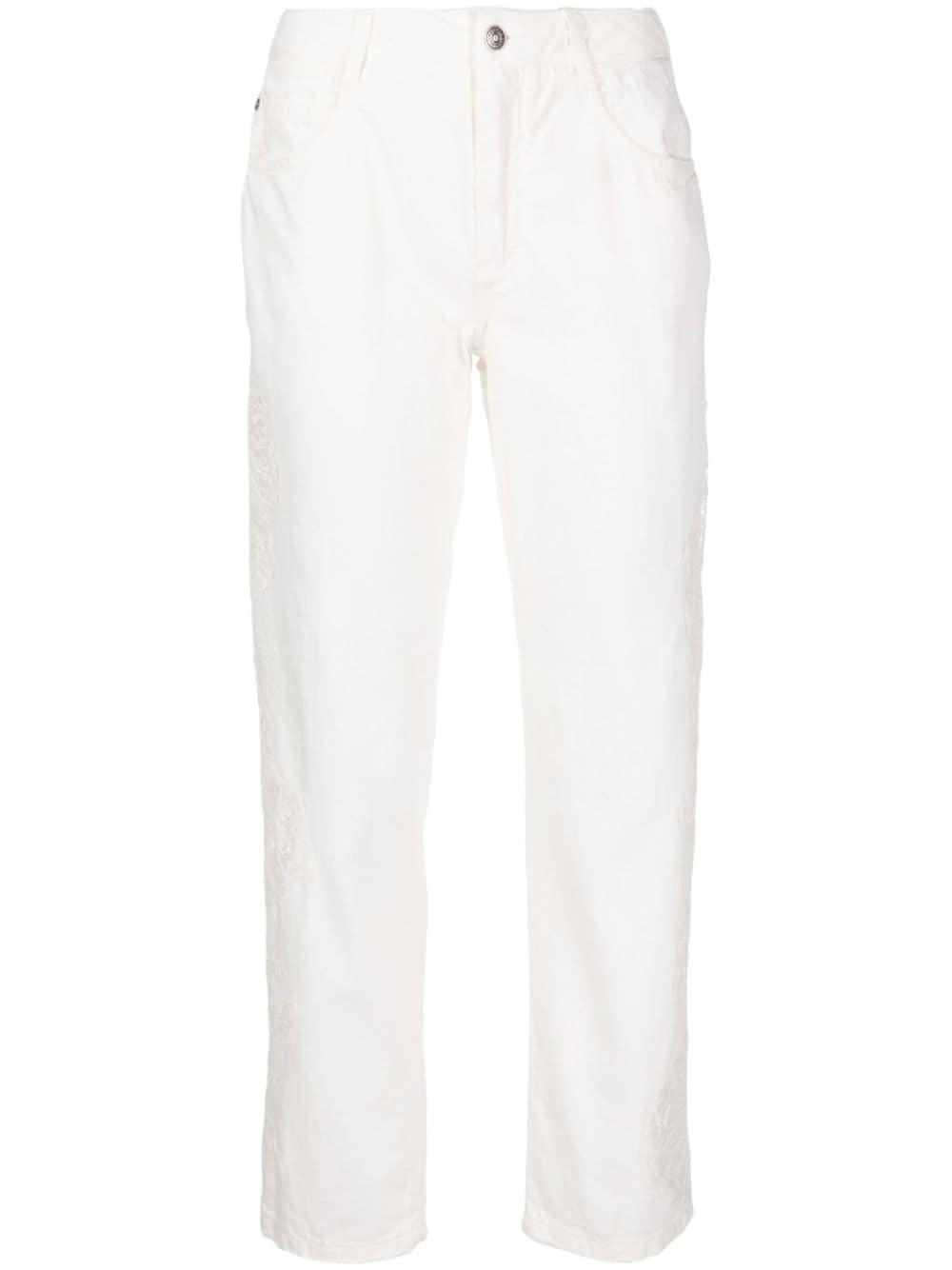Ermanno Scervino boyfriend cotton trousers - White von Ermanno Scervino