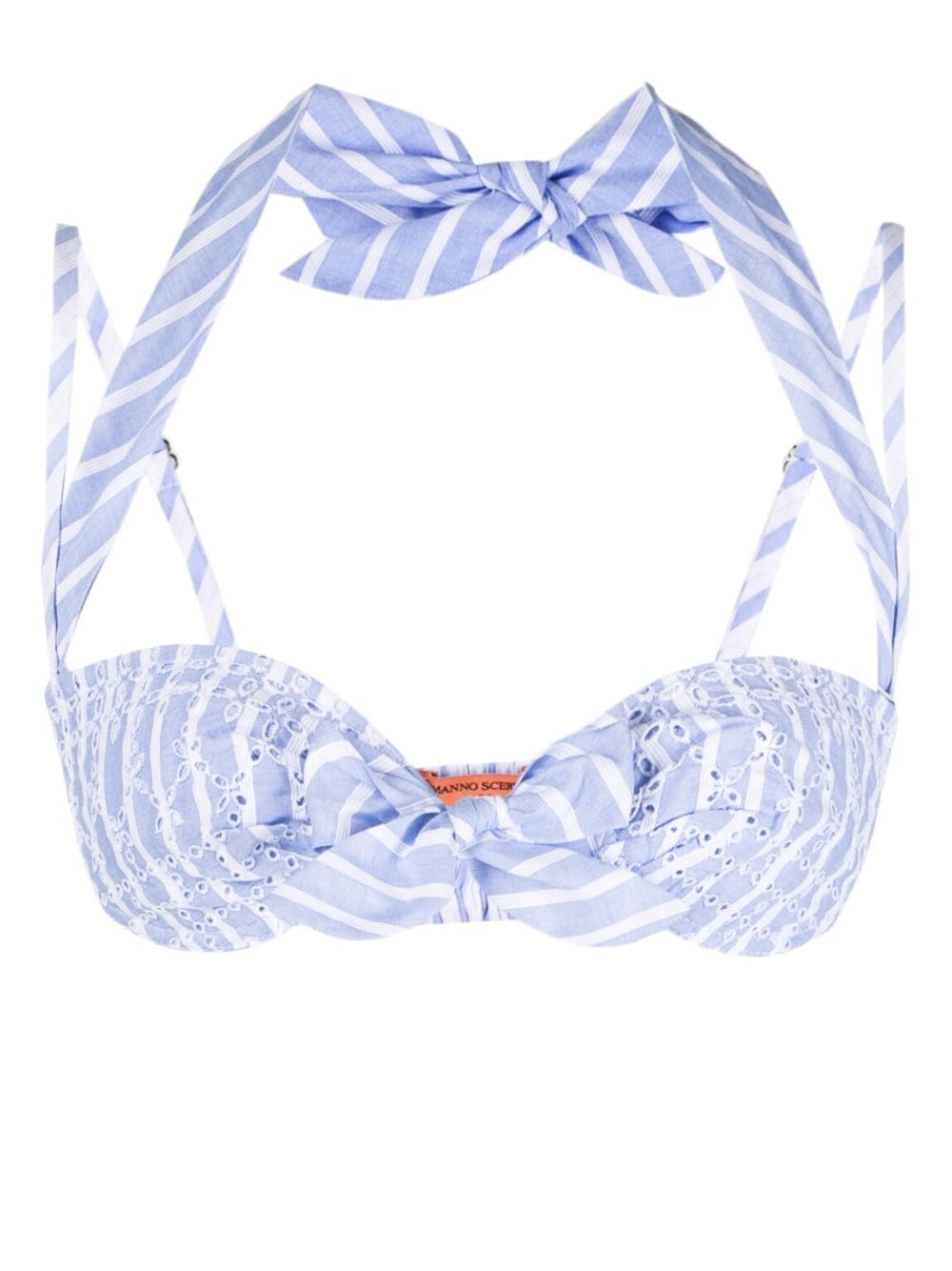 Ermanno Scervino broderie-anglaise bikini top - Blue von Ermanno Scervino