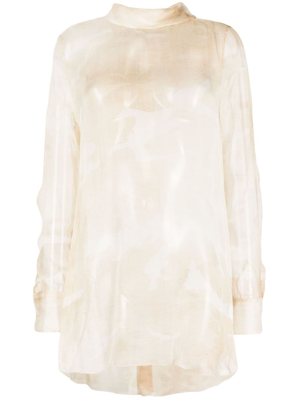 Ermanno Scervino camouflage-print silk blouse - Neutrals von Ermanno Scervino