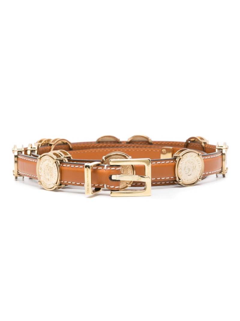 Ermanno Scervino coin-detail leather belt - Brown von Ermanno Scervino