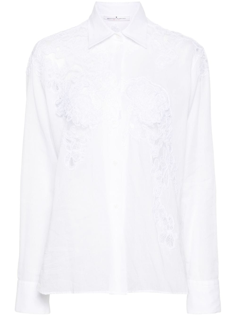 Ermanno Scervino corded-lace panelled shirt - White von Ermanno Scervino