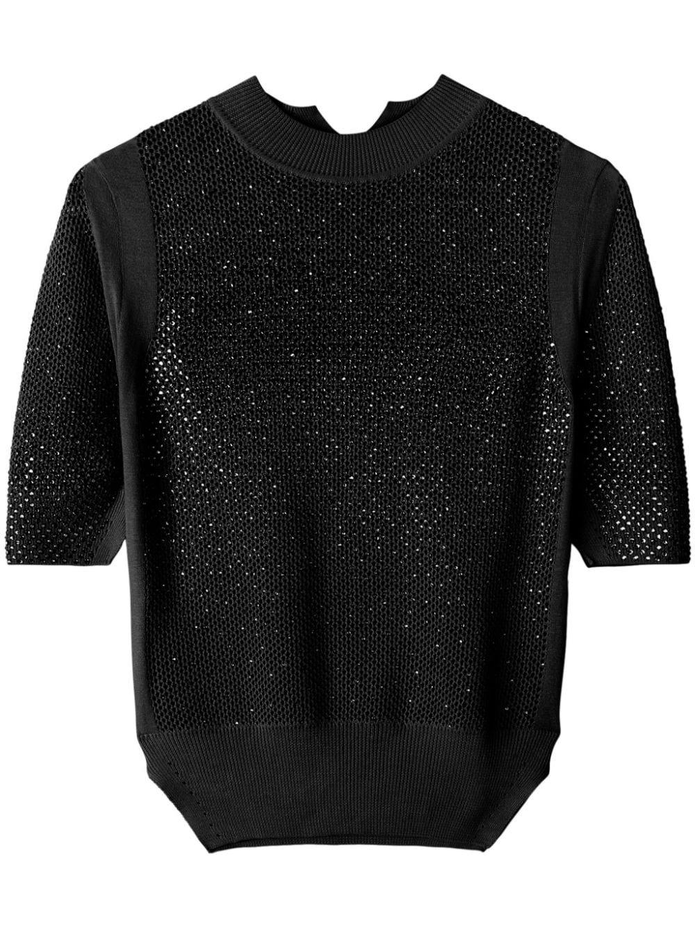 Ermanno Scervino crystal-embellished knitted top - Black von Ermanno Scervino