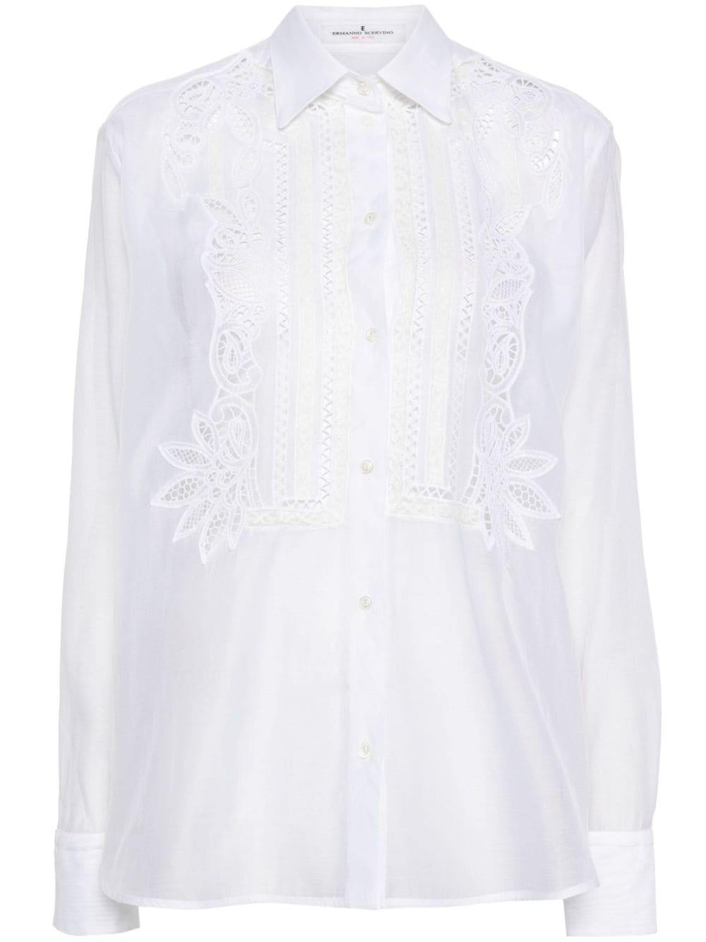 Ermanno Scervino cut-out detail semi-sheer blouse - White von Ermanno Scervino
