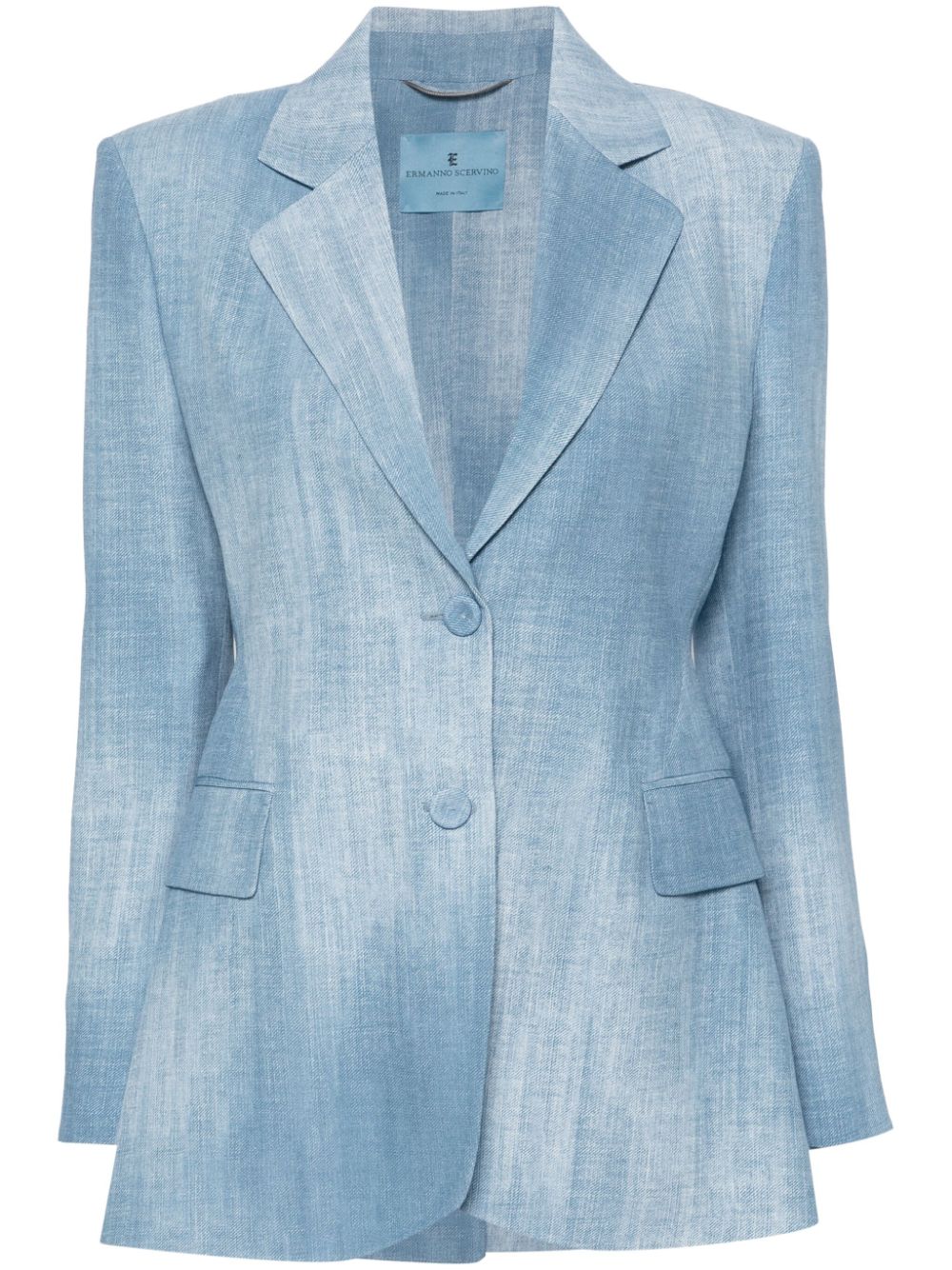 Ermanno Scervino denim-print blazer - Blue von Ermanno Scervino