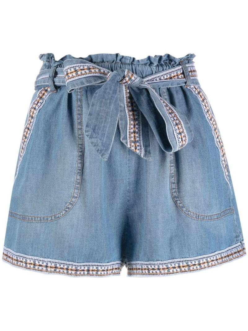 Ermanno Scervino embroidered belted shorts - Blue von Ermanno Scervino