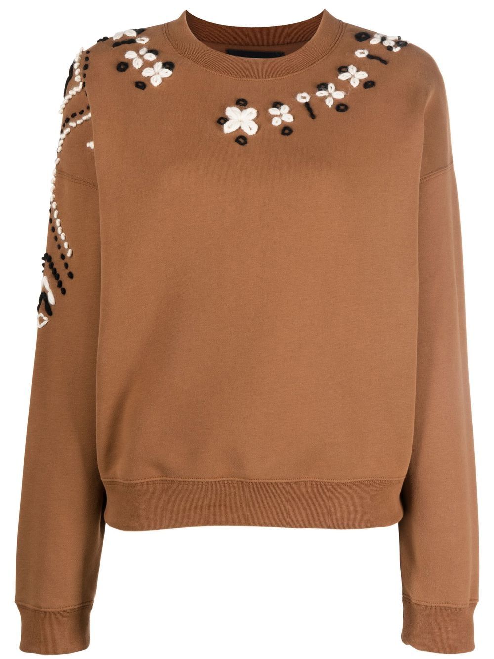 Ermanno Scervino embroidered crew-neck sweatshirt - Brown von Ermanno Scervino