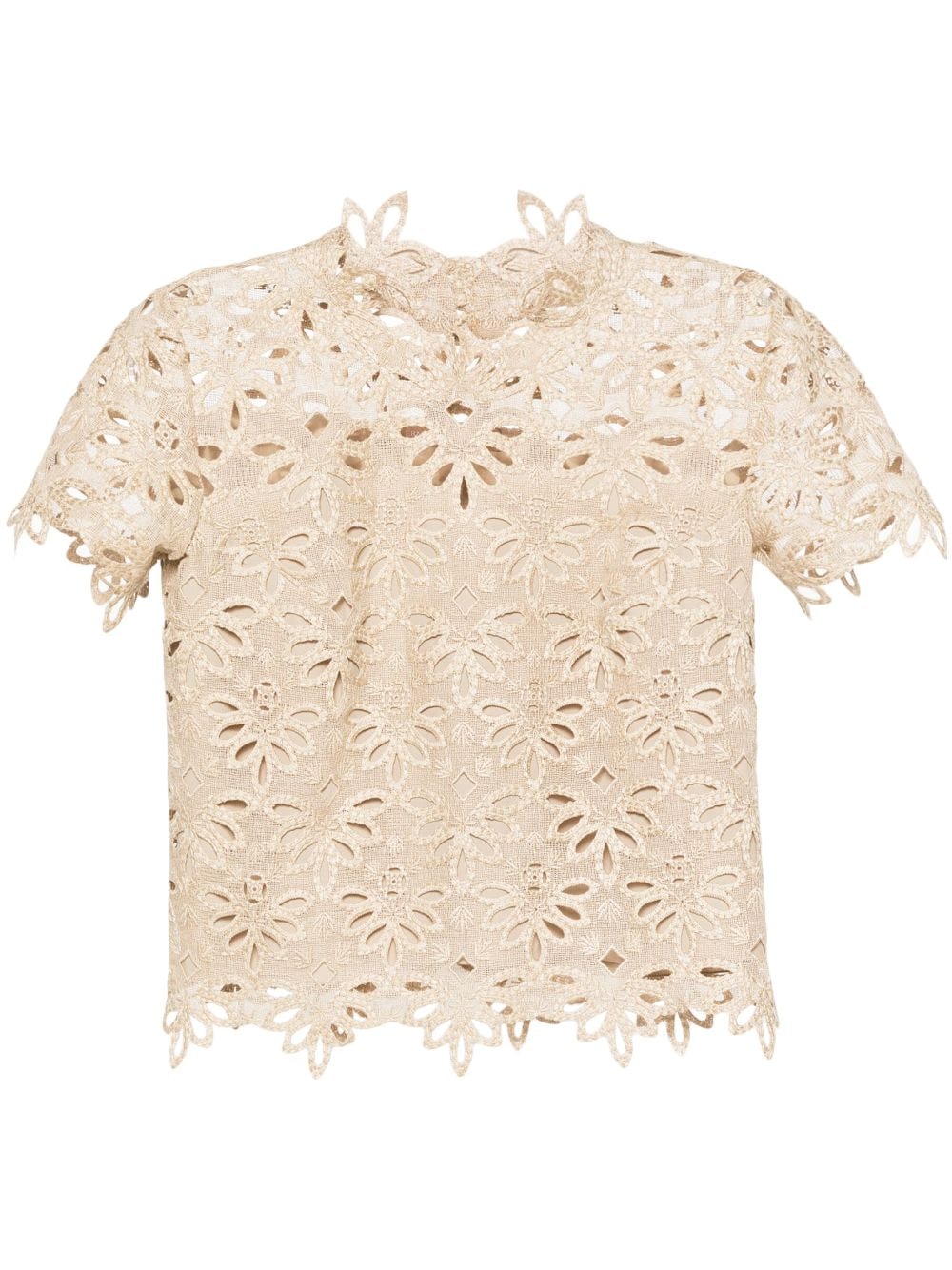 Ermanno Scervino embroidered cut-out blouse - Neutrals von Ermanno Scervino