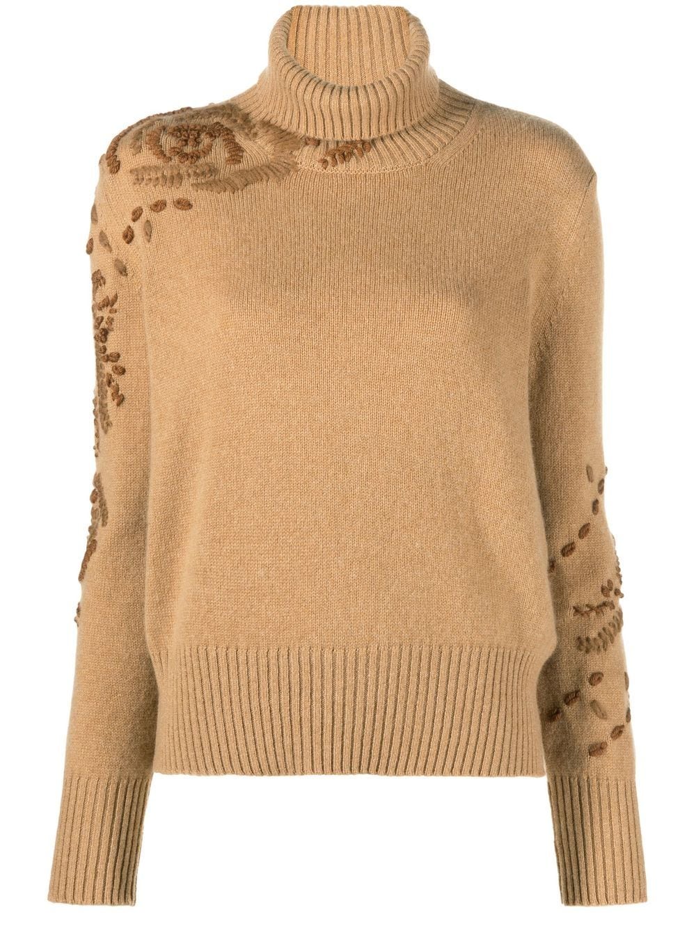 Ermanno Scervino embroidered roll-neck cashmere jumper - Neutrals von Ermanno Scervino