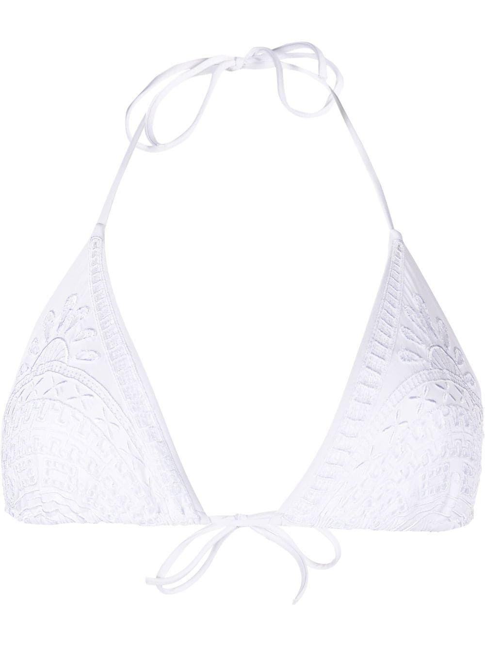 Ermanno Scervino embroidered triangle bikini top - White von Ermanno Scervino