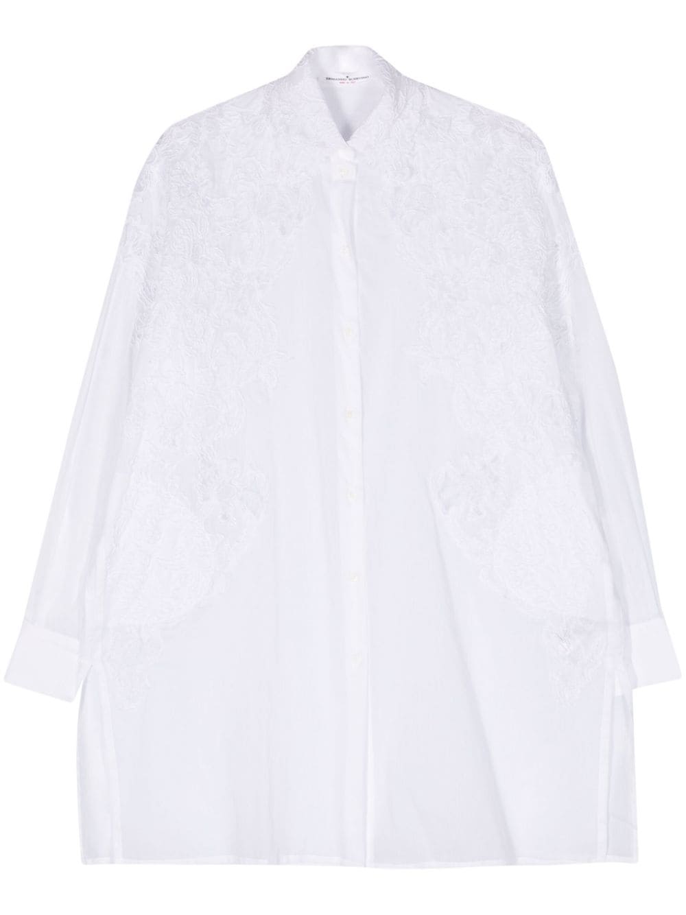 Ermanno Scervino floral-appliqué cotton shirt - White von Ermanno Scervino