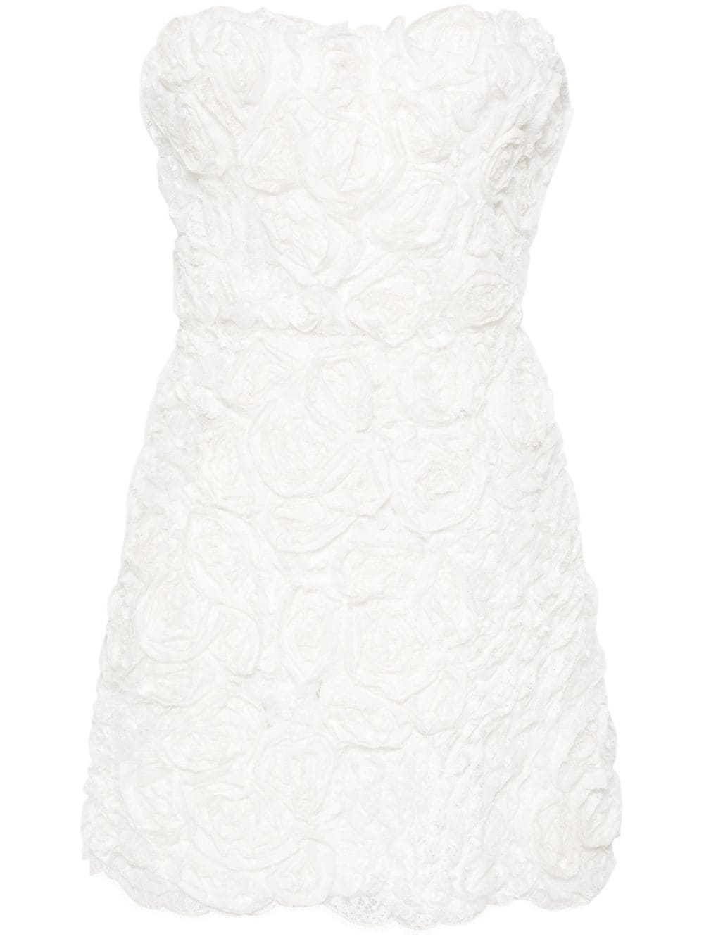 Ermanno Scervino floral-appliqué lace mini dress - White von Ermanno Scervino