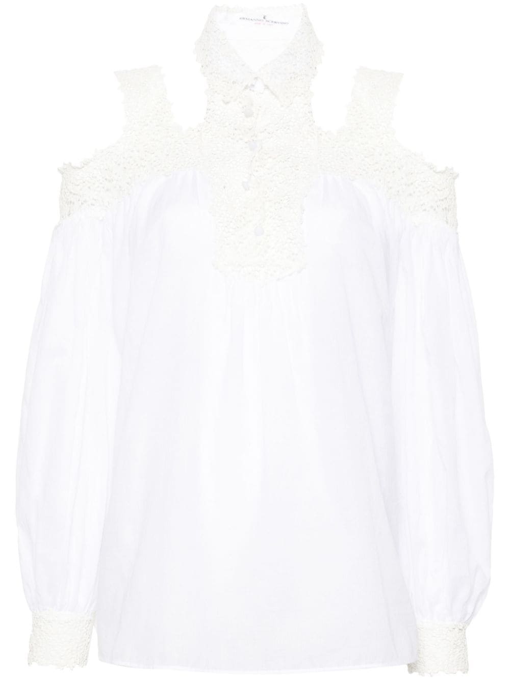 Ermanno Scervino floral-embroidered cotton blouse - White von Ermanno Scervino