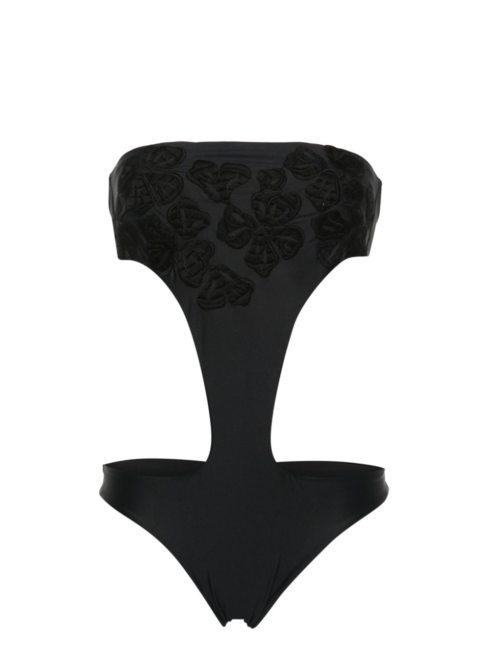 Ermanno Scervino floral-embroidered swimsuit - Black von Ermanno Scervino