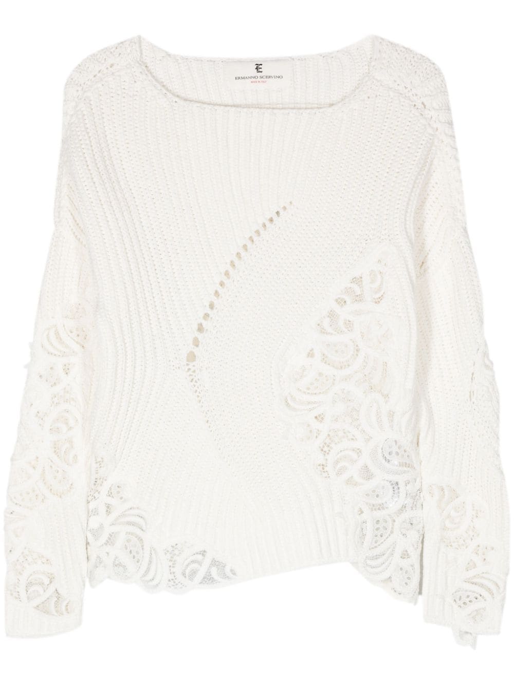 Ermanno Scervino floral-lace cotton jumper - White von Ermanno Scervino