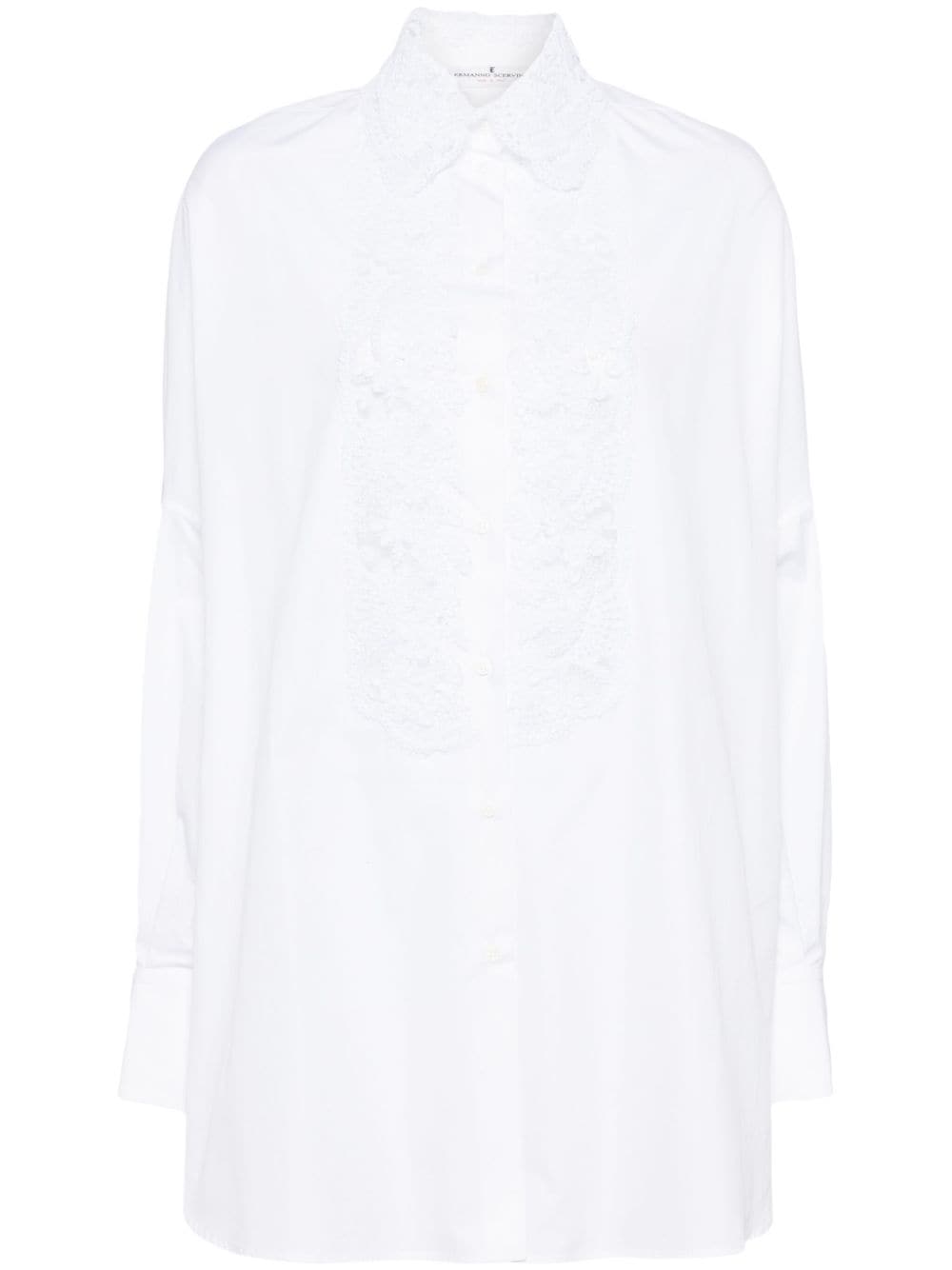 Ermanno Scervino floral-lace cotton shirt - White von Ermanno Scervino