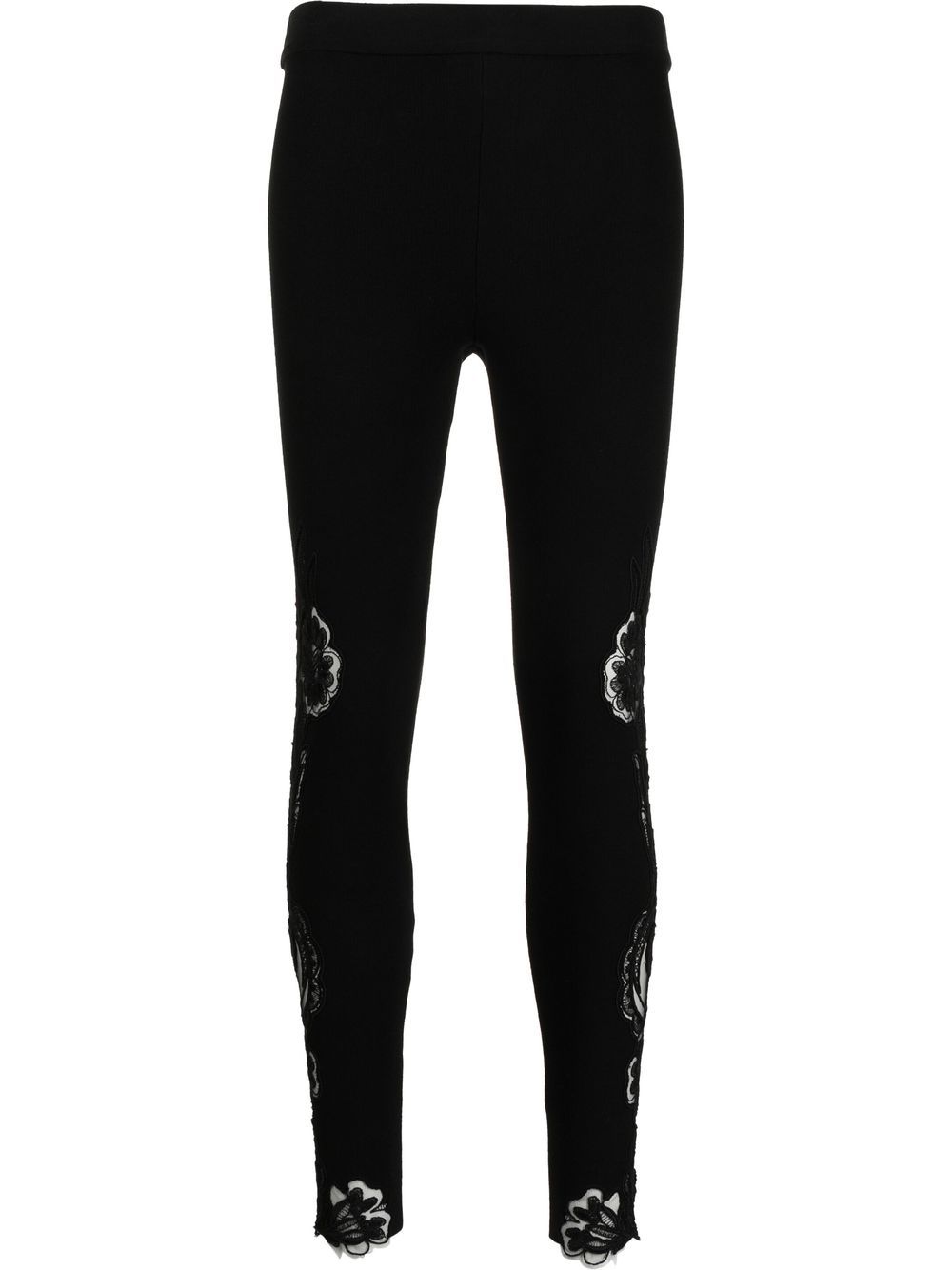 Ermanno Scervino floral-lace stretch lycra leggings - Black von Ermanno Scervino